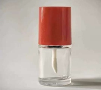 Botol kaca bening 10 ml dengan Lip Rush Pemoles kuku botol kaca dengan sikat dan topi plastik kustom