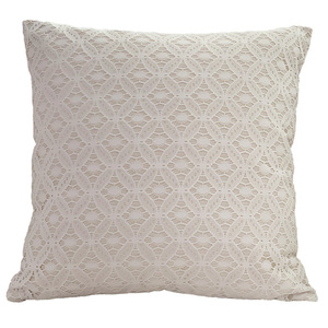 Vỏ gối cotton linen trắng trang trí ren kiểu Pháp sang trọng cổ điển - Product Image 3