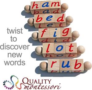 Bloques de lectura fonética Montessori, juguete educativo para aprender a leer, para principiantes en la lectura, preescolar - Product Image 4