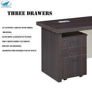 เคลื่อนย้ายตู้ด้านข้างโต๊ะสำนักงานแบบทันสมัยเฟอร์นิเจอร์สำนักงานรูปตัว L โต๊ะสำนักงาน - Product Image 5