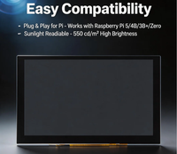 Layar Sentuh Kapasitif 5 Inci MIPI DSI 800x480 IPS 550 Nits Kecerahan Tinggi untuk Raspberry Pi 5 4B HMI Industri Rumah Pintar IoT