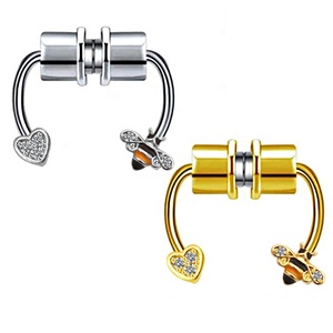 2025 pas de trou <span class=keywords><strong>Piercing</strong></span> nez anneau <span class=keywords><strong>Septum</strong></span> anneaux en acier inoxydable magnétique nez anneaux Goth Punk corps Hip Hop cristal CZ corps bijoux - Product Image 3