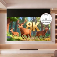 Écran de projection motorisé Fscreen Iris 120" 16:9 Fresnel ALR, déroulable, pour montage au plafond ou au mur, pour projecteur à longue portée, home cinéma