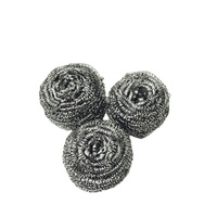Éponges de nettoyage en laine d'acier éponge à récurer en fil métallique éponge à récurer robuste en acier inoxydable argent sac Opp Durable