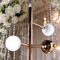 Lustre Suspendu Sphérique en Acrylique de Haute Qualité Or Rose, Décoration Minimaliste pour Mariage, Décoration de Plafond de Luxe