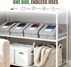 Large Stackable Hat Organizer for Baseball Caps Clear Window Holds 28 Caps Foldable Hat Storage <b>Box</b> for Closet <b>Shelf</b> Storage - Product Image 4