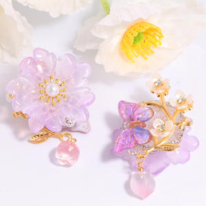 2025 nueva llegada estilo de lujo 3D serie de flores DIY teléfono móvil llavero collar Rosa Luz acrílico cuentas plástico Lucite cuentas - Product Image 4