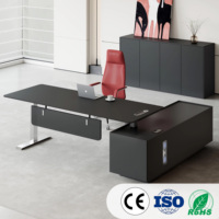 Bureau de direction moderne de luxe, grand bureau de direction, bureau informatique haut de gamme, mobilier de bureau avec tiroir et armoire