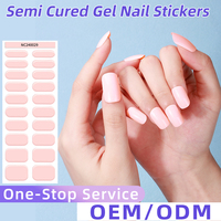 Vente en gros de 20 enveloppements pour ongles en gel à pois non toxiques écologiques ensemble UV de couleur unie avec lampe autocollant pour ongles en gel semi-durci