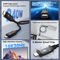 Thunderbolt 5 Hochgeschwindigkeits-Datenkabel Doppelkopf Typ C 16K Hoch auflösende Bildschirm projektion Voll funktions fähiges 5A-Schnellladen