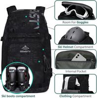 Échantillon gratuit : Sac de ski personnalisé pour homme, sac à dos imperméable pour bottes de snowboard et de ski, sac de patinage à roulettes avec double compartiment pour skis