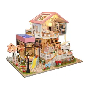 لعبة تعليمية HOYE CRAFTS نموذج جميل صغير لمنزل دمى صغير ألغاز وألغاز فيلا ثلاثية الأبعاد
