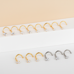 Gaby 1 Adet ASTM-F136 Titanyum Burun Çivisi Kübik Zirkon Vücut Takısı Trend 20G Kadınlar İçin Piercing Burun Titanyumu - Product Image 2