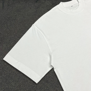 High Quality <b>White</b> Round Neck T-Shirts 250gsm Heavyweight Cotton Oversized <b>Tee</b> Shirt Streetwear Boxy <b>Plain</b> T Shirts for Men - Product Image 4