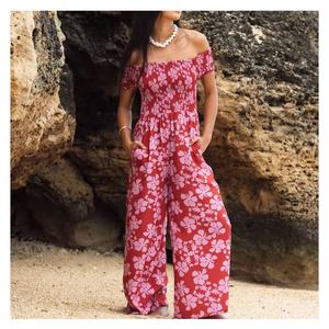 Mono de Verano Estilo Bohemio Informal Estampado para Mujer, Ropa de Playa, Mono de Rayón con Estampado Personalizado - Product Image 1
