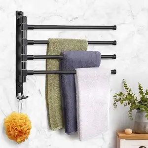 Thép không gỉ xoay khăn racks cho phòng tắm tiết kiệm không gian Swing out 180 xoay khăn Hanger chủ