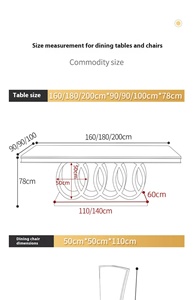 Juego de sillas y mesas de comedor de lujo modernas, plato de roca dorada ligera en acero inoxidable, Villa posmoderna para el hogar, <span class=keywords><strong>mesa</strong></span> grande de mármol - Product Image 6