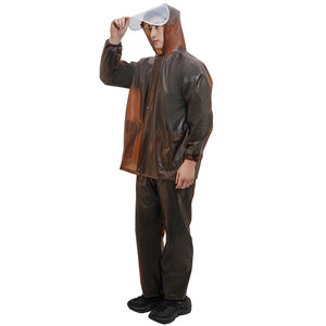 Suministro directo de fábrica muestra aceptable poliéster Pvc impermeable reflectante con capucha hombres impermeable Terno - Product Image 1