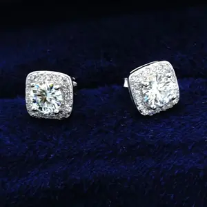 Fine Jewelry Boys Earrings 925 Sterling Silver Vvs Moissanite Earring Men