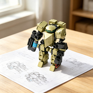 Patrol Trooper No.1 DIY Transforming Mecha Robot Building <b>Blocks</b> Bricks Set STEM Educational building Construction Assemble Toy - Product Image 3