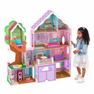 Casa De Muñecas DeAO De 84 Cm – Villa Princesa De 5 Pisos Con Muebles Y Accesorios, Juguete DIY Para Niñas Y Niños De 3 A 8 Años