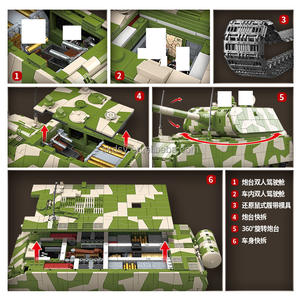 2930 pièces en plastique bloc de construction ensemble Germanmaus réservoir modèle jouet bricolage éducatif militaire série jouet - Product Image 4