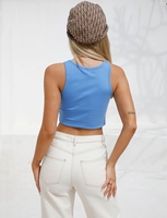 Venta al por mayor de alta calidad corto Mujer Club Knit Tank Top Streetwear Stretch Sexy Crop Top