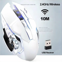 Keywin Dual Mode Wireless Rechargeable Gaming Mouse 2.4Ghz 7D Wireless Adjustable DPI 1600 Office LED Desktop Mice