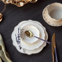 Service de vaisselle en porcelaine fine (New Bone China) de 24 pièces pour 6 personnes
