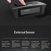 Système de surveillance de la pression des pneus TPMS à énergie solaire 4 capteurs externes Affichage LCD numérique pour voiture