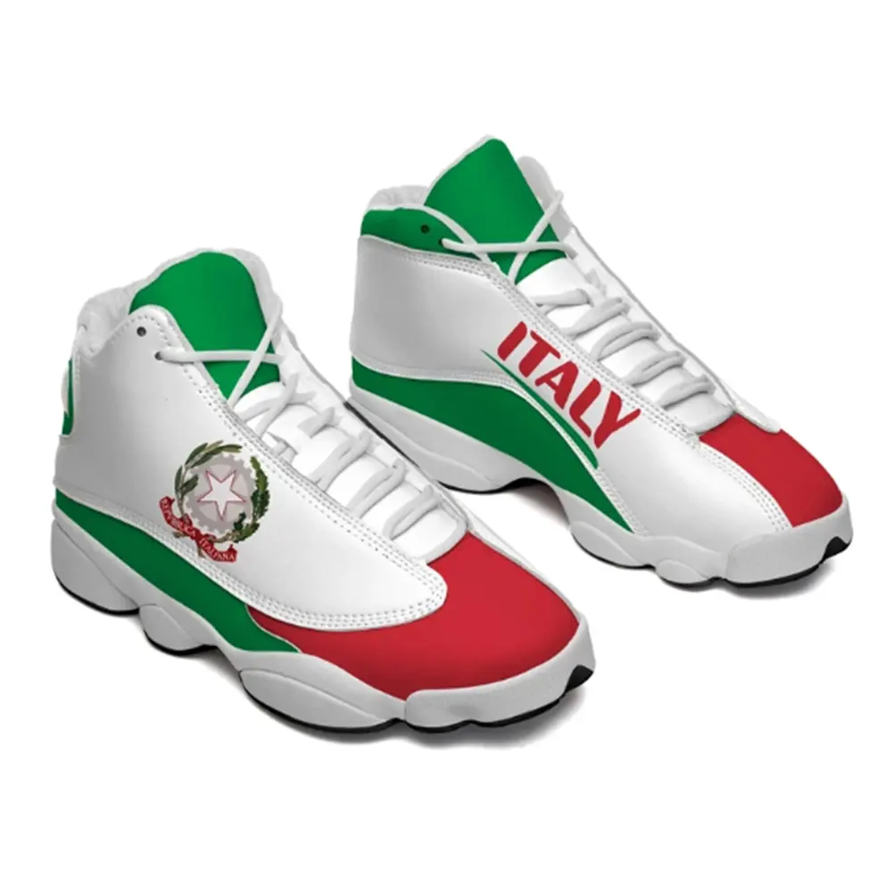 2024 на заказ Модные повседневные мужские кроссовки до середины верха мужские кроссовки дышащая обувь на заказ итальянский национальный флаг логотип