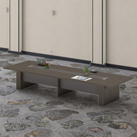 Table de réunion de bureau moderne en panneaux de bois personnalisable pour salles de conférence, hôtels et écoles