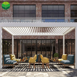 Sistema de pérgola bioclimática impermeable moderna <span class=keywords><strong>3x3</strong></span> 3x4 4x6 Gazebo Persianas motorizadas de aluminio para exteriores Pérgola de techo - Product Image 2