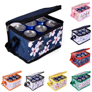 Custom Small 6 Pack Beer Insulated Cooler Bag Ice Cooling Thermal Cool Lunch Bag With Logo, Thermo Lunch Bags For Food Delivery