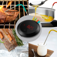 INKBIRD termometer daging IBT-4RT, nirkabel dengan 4 Probe warna