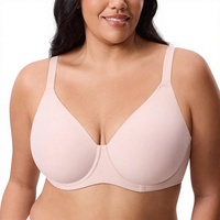 Soutien-gorge à armatures pour femmes grandes tailles, sans rembourrage, lisse, sans coutures, couvrant entièrement la poitrine, bretelles réglables, logo OEM