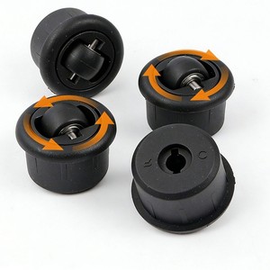 Ruedas giratorias universales de 360 grados, negras, silenciosas, para muebles, con base oculta, para mover mesas y gabinetes - Product Image 2