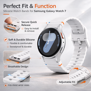 Bracelet de montre en silicone à motif ondulé pour <span class=keywords><strong>Samsung</strong></span> Galaxy <span class=keywords><strong>Watch</strong></span> 7 40/44 mm - Product Image 5