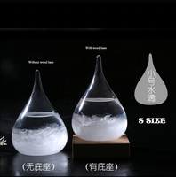 Station météo Storm en verre, panneaux de verre, goutte d'eau, prévision de météo, 1 pièce