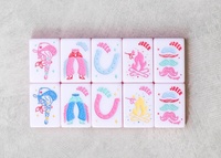 Set Mahjong Cowgirl 3-Lapisan Akrilik, Ubin Mahjong Amerika dengan Pola Gurun Barat, Permainan Mahjong untuk Pertemuan Sosial Wanita