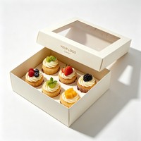 Boîte à gâteau en papier kraft avec fenêtre pour pâtisserie, dessert, pain, biscuits, emballage à emporter, boîte cadeau alimentaire en carton brun