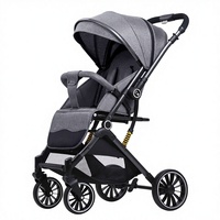 Poussette bébé de luxe pliable à une main, 2-en-1, en coton, multifonction, double sens de poussée, avec cadre en acier inoxydable