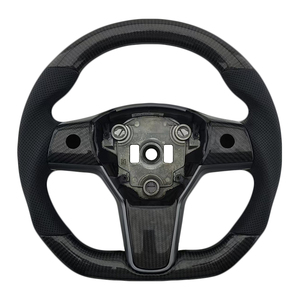 Explosive New Products Perforated Leather Carbon Fiber for Tesla Model 3 Mode Y Car Steering <b>Wheel</b> - Product Image 1