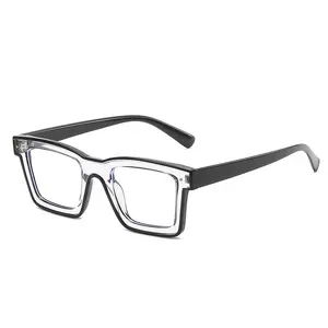 Square TR90 frames for eye glasses 2023 classic retro blue light glasses men women custom own logo hot ins lentes