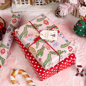 Christmas <b>Wrapping</b> <b>Paper</b> Pink Holiday Design 17 In X 32.8 Ft Reversible Gift Wrap For Craft - Product Image 6