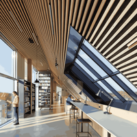 Plafond en aluminium extrudé sur mesure, profil moderne, tube carré, ignifuge, insonorisé, résistant à l'humidité, classe de performance incendie 1