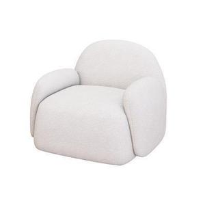 Sofá individual de piel de cordero estilo nórdico, redondo, tapizado con relleno de espuma para la sala de estar infantil - Product Image 6