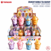 Jouet anti-stress TONGXIN en forme de tasse de bubble tea en argile brillante et croustillante, jouet macaron moelleux, jouet anti-stress Boba Tea Squishy Crunchy Squish Toy Studio