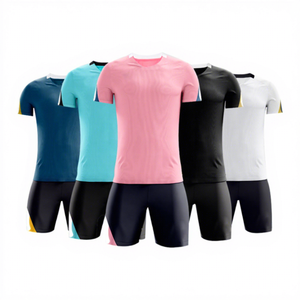 Conjuntos de Uniformes de Fútbol Personalizados Sublimados para Hombre, Kits de Fútbol Transpirables de Secado Rápido, Camiseta de Entrenamiento de Manga Corta con Cuello en V, 100% - Product Image 4