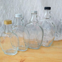 Botella de Vidrio Transparente Vacía de Grado Alimenticio para Jarabe, Jugo, Chocolate, Café, con Tapa de Rosca